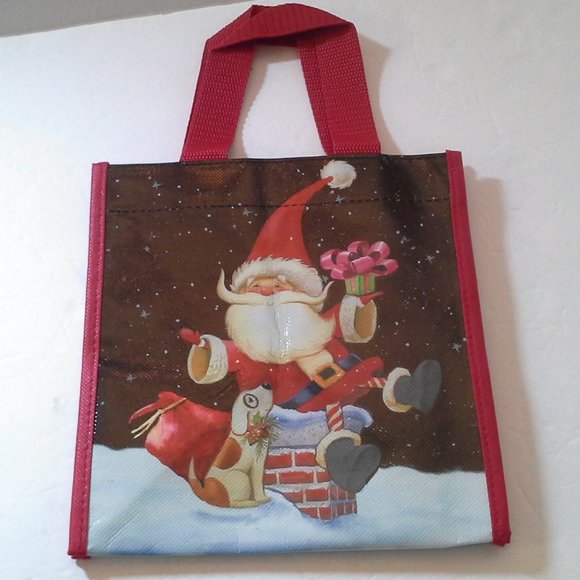 Lock and Lock Santa Climbing Down Chimney Tote - Picture 1 of 11